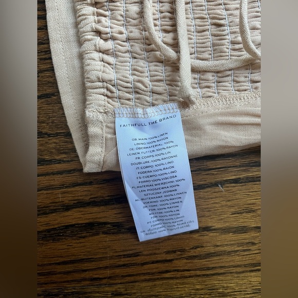 FAITHFULL THE BRAND CALIPO Crop Halter TOP Women’s size 6 beige 100% linen NWT - Picture 8 of 8